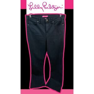 Lilly Pulitzer Black Straight Fit Jeans Size 14